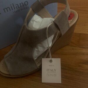Rust Suede Wedge sling back